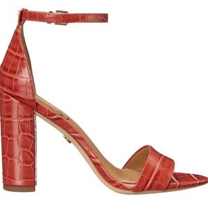 NWOB Sam Edelman Yaro Red Croc Sandal Heel